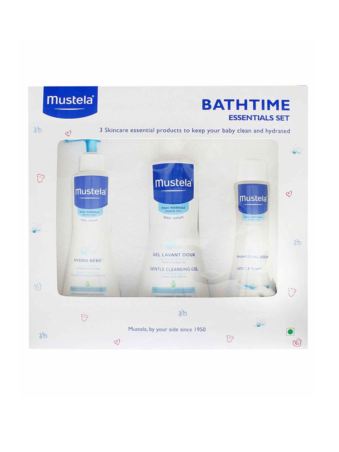 

Mustela Set of 3 Bath Time Essential Set, White