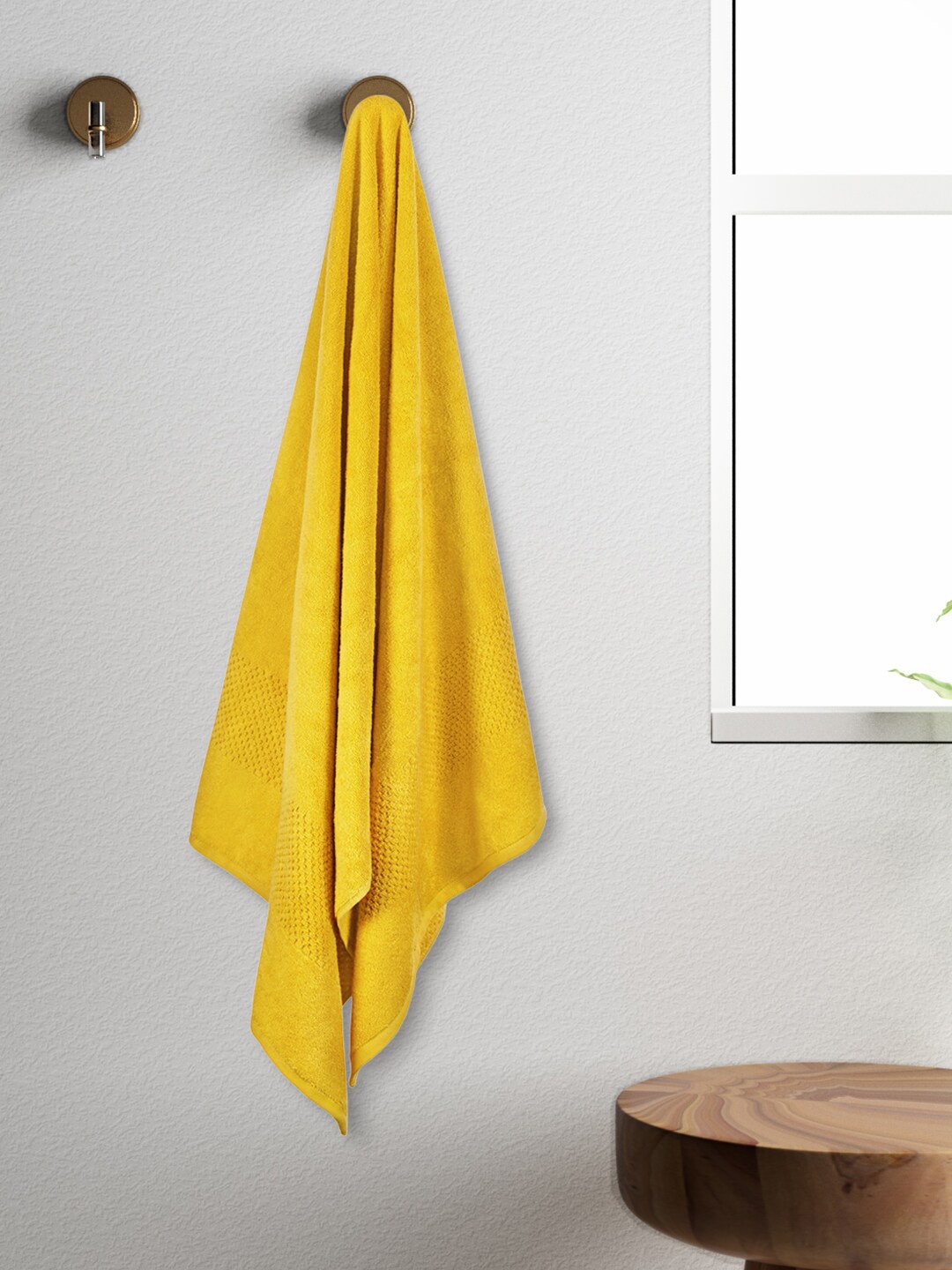 

SPACES Mustard Yellow Solid 450 GSM Pure Cotton Bath Towels