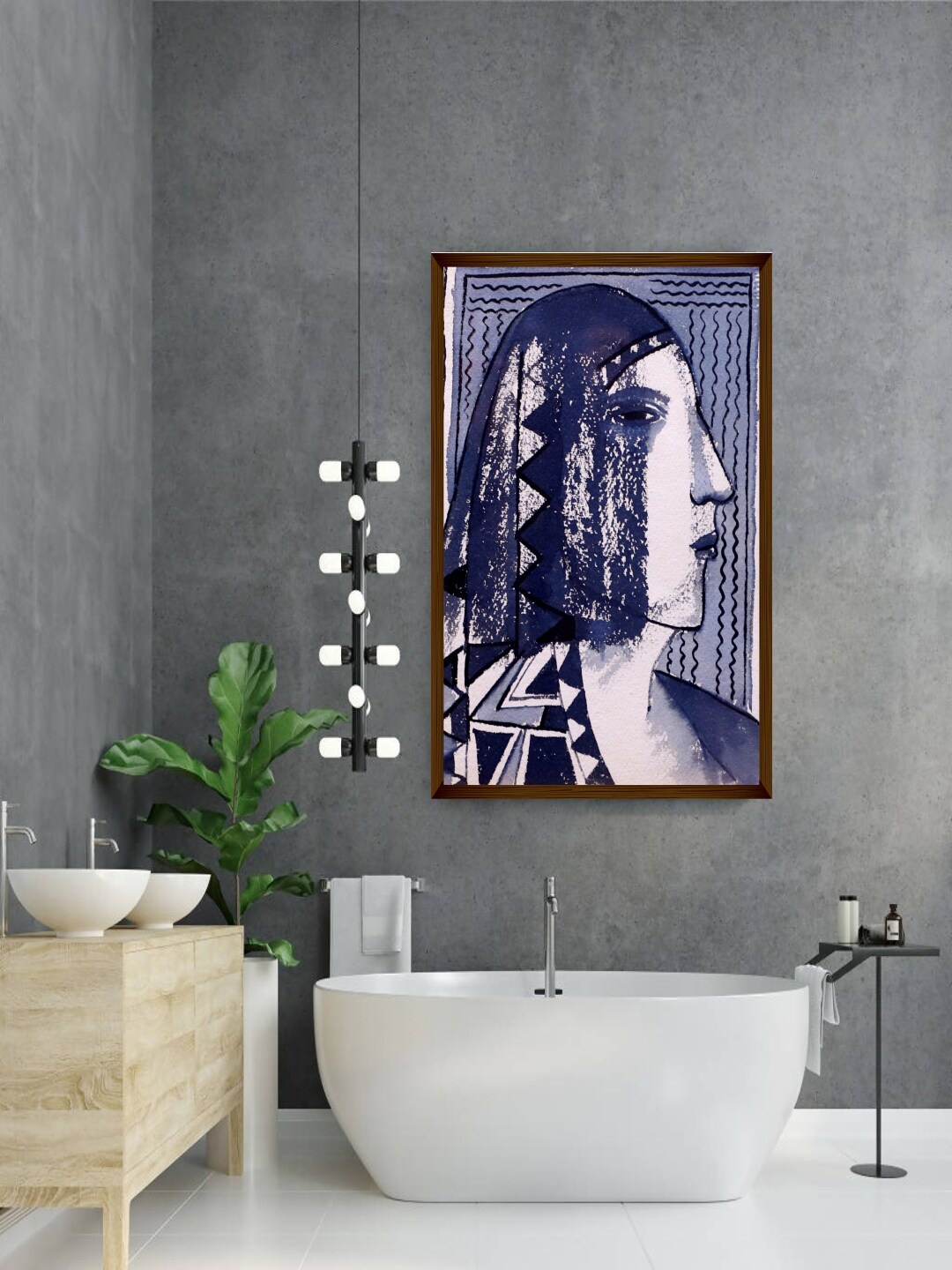 

The Art House Blue & White Abstract Painting Wall Art