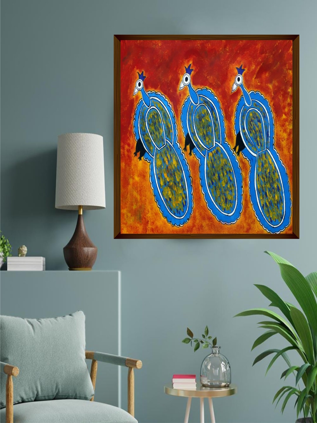 

The Art House Red & Blue Abstract Painting Wall Art