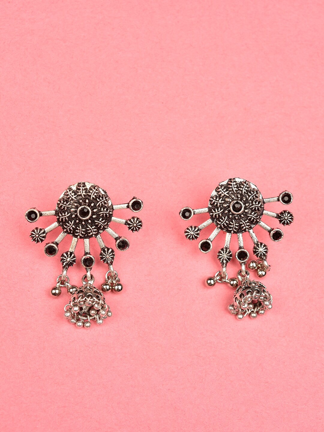 

Indi INSIDE Black Teardrop Shaped Silver Plated Oxidised Drop Earrings