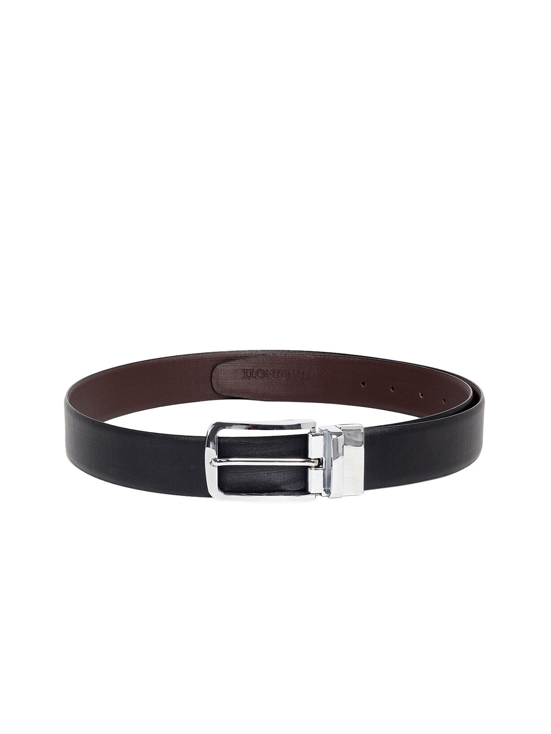 

MUTAQINOTI Men Black & Brown Reversible Leather Belt