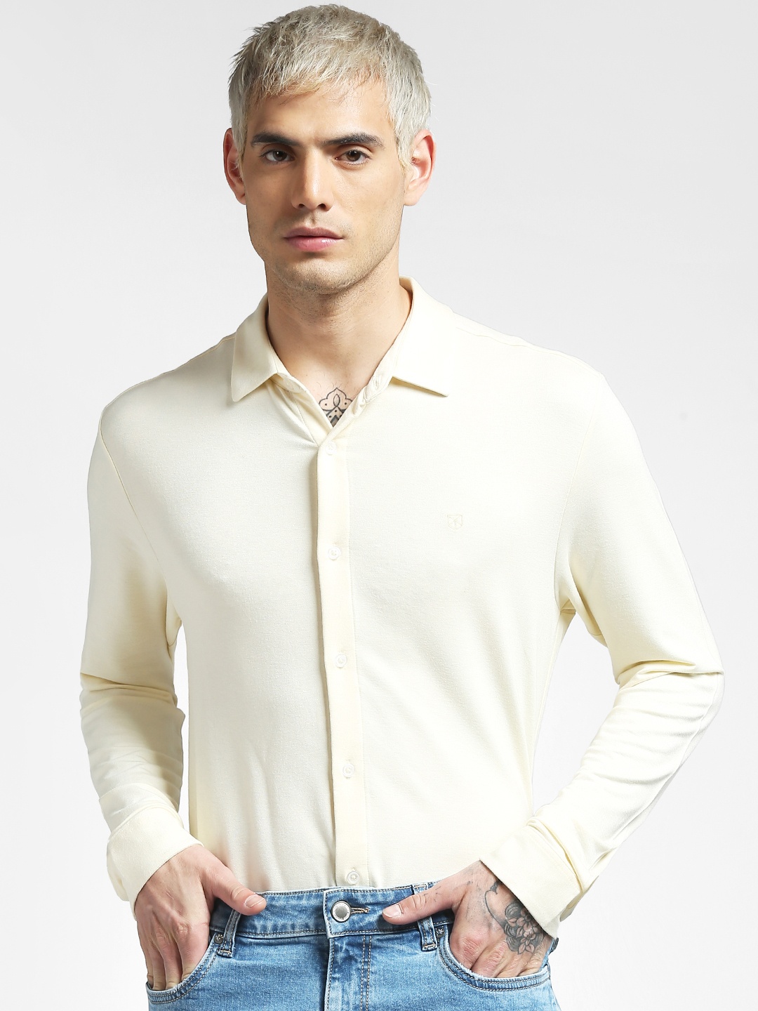

Jack & Jones Men Yellow Slim Fit Casual Shirt