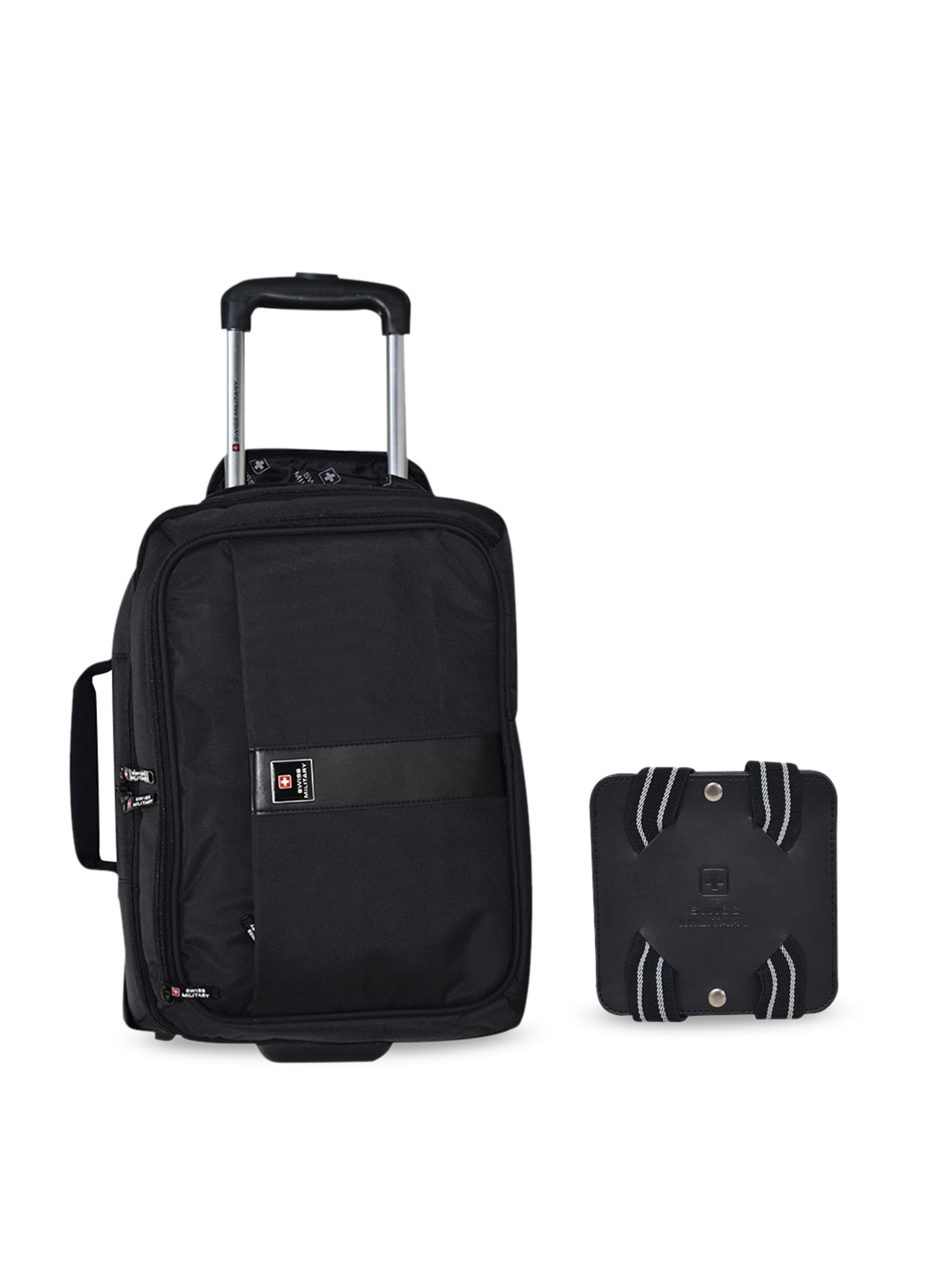 

SWISS MILITARY Black Laptop Brief Case Backpack & Travel Luggage Belt