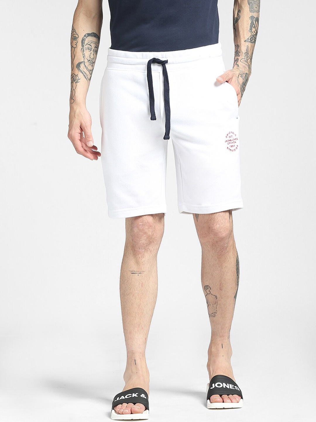 

Jack & Jones Men White Slim Fit Cotton Shorts