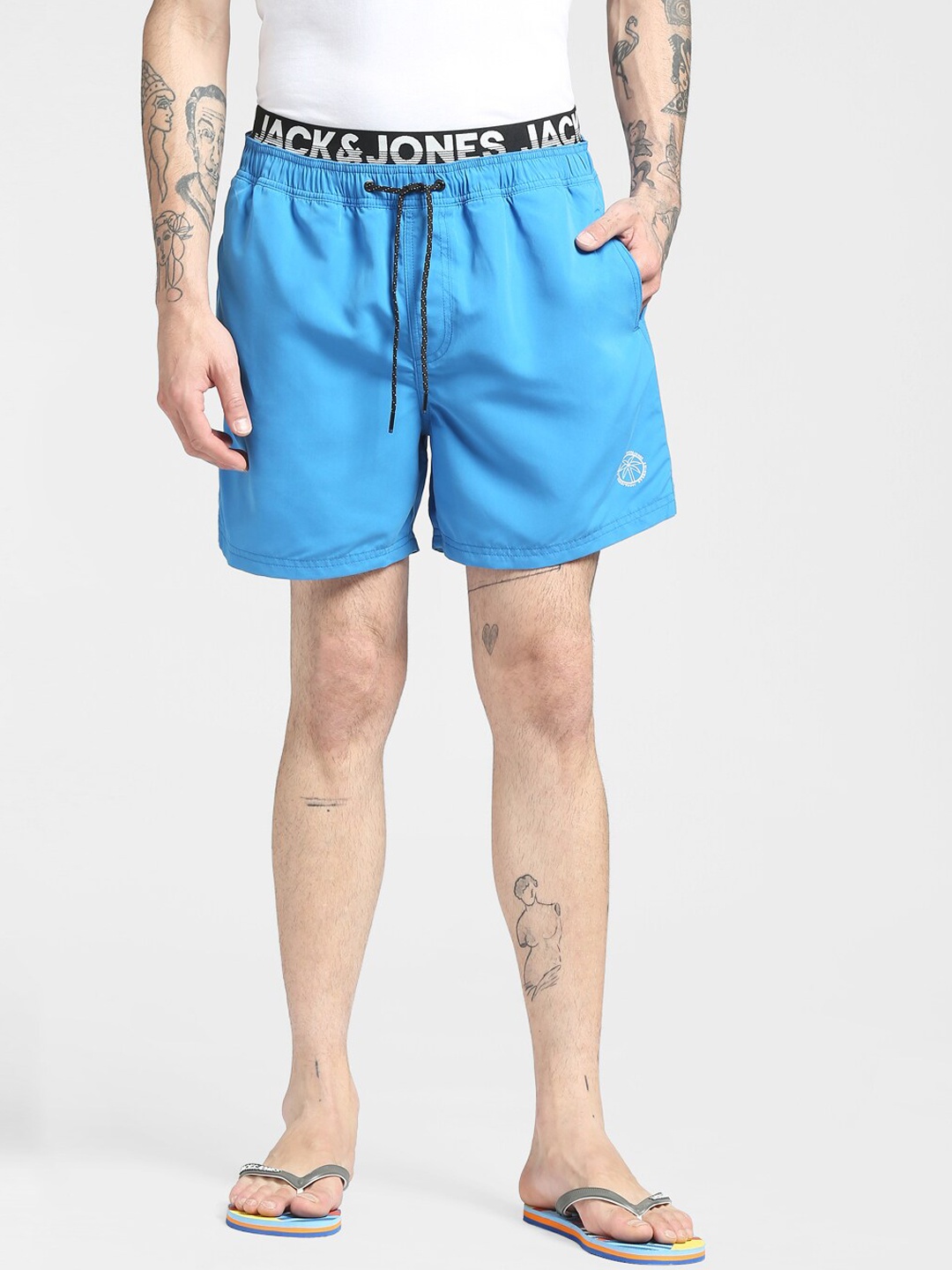 

Jack & Jones Men Blue Mid-Rise Shorts