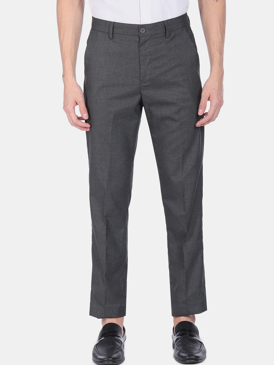 

Excalibur Men Grey Formal Trousers