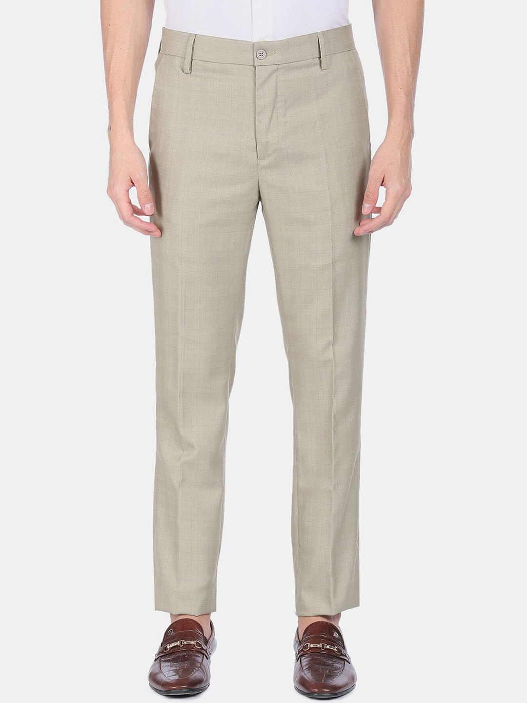 

Excalibur Men Beige Regular Trousers