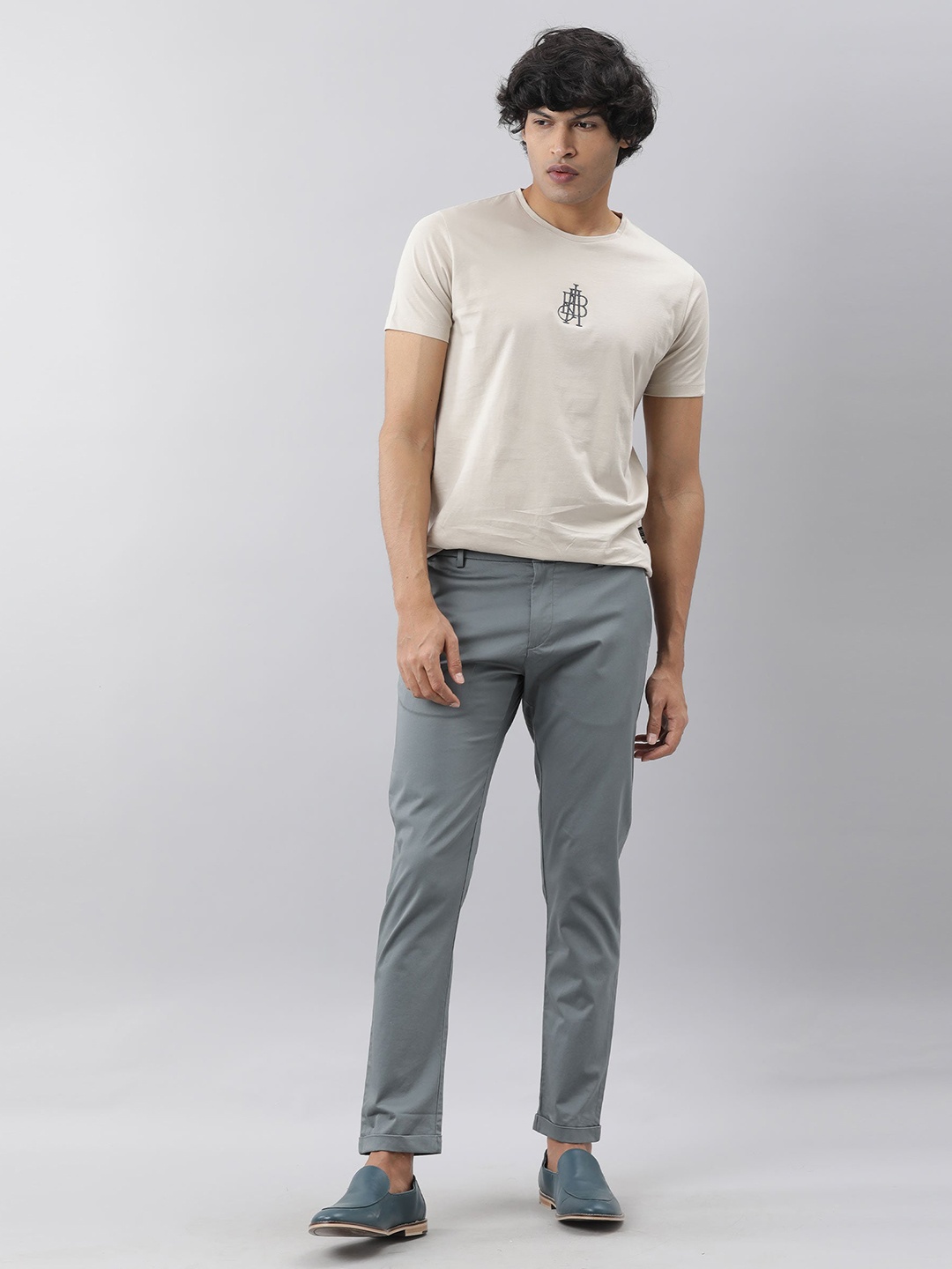 

RARE RABBIT Men Green Tailored Slim Fit Trousers