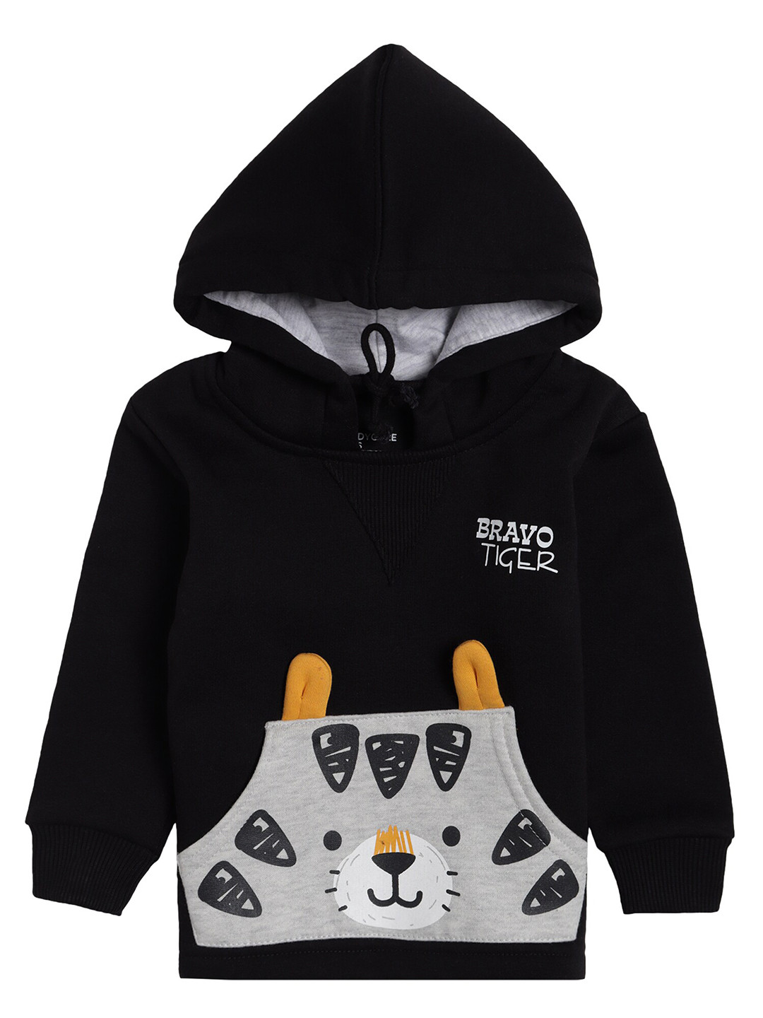 

Bodycare Kids Boys Black Printed Hooded Sweatshirt