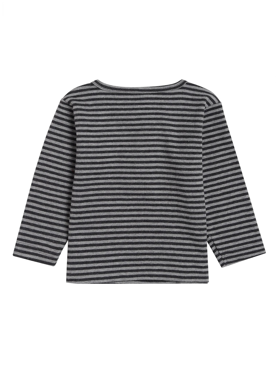 

Bodycare Kids Boys Black & Grey Striped Henley Neck T-shirt