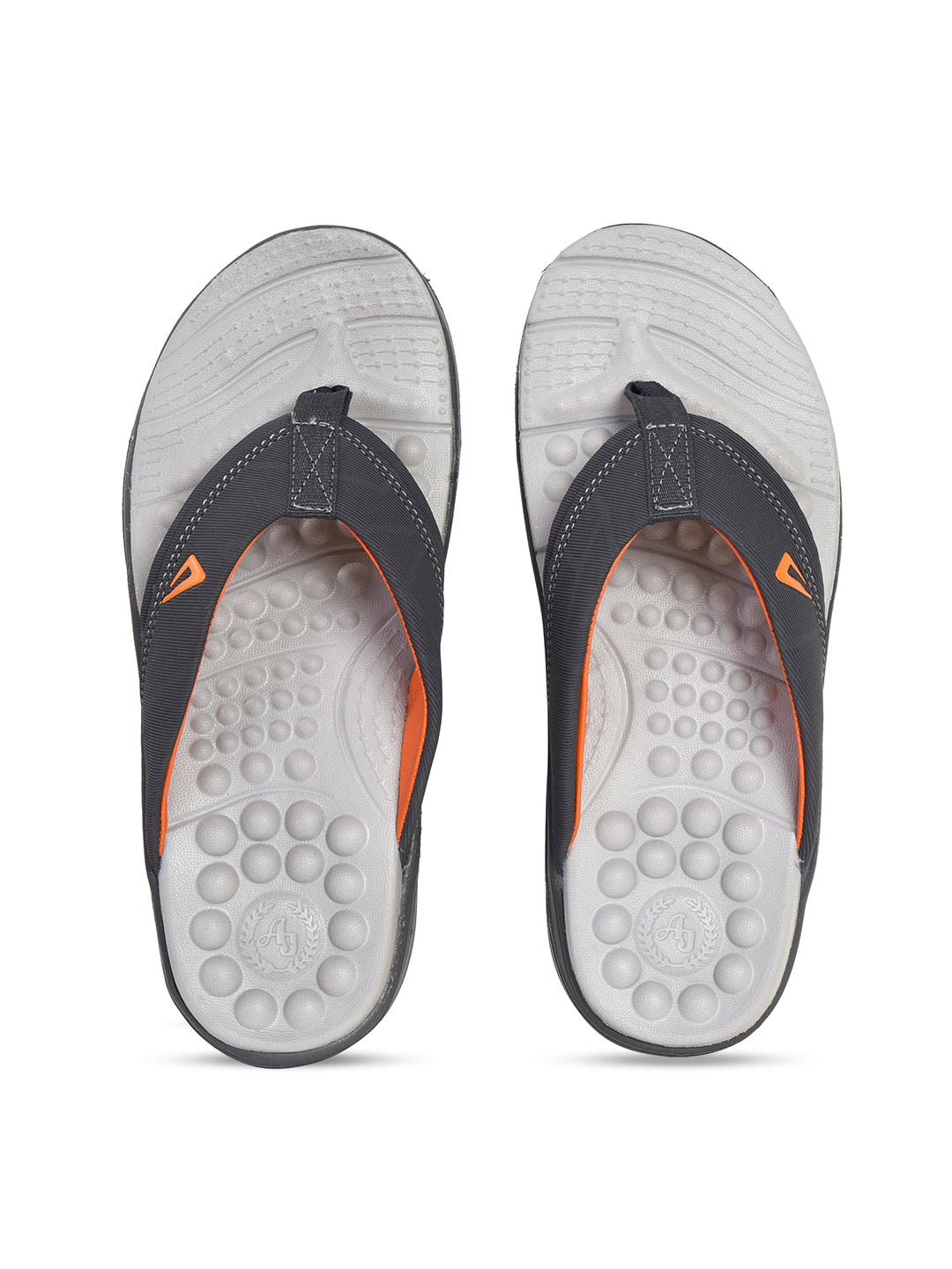 

IMPAKTO Men Grey & White Synthetic Thong Flip-Flops