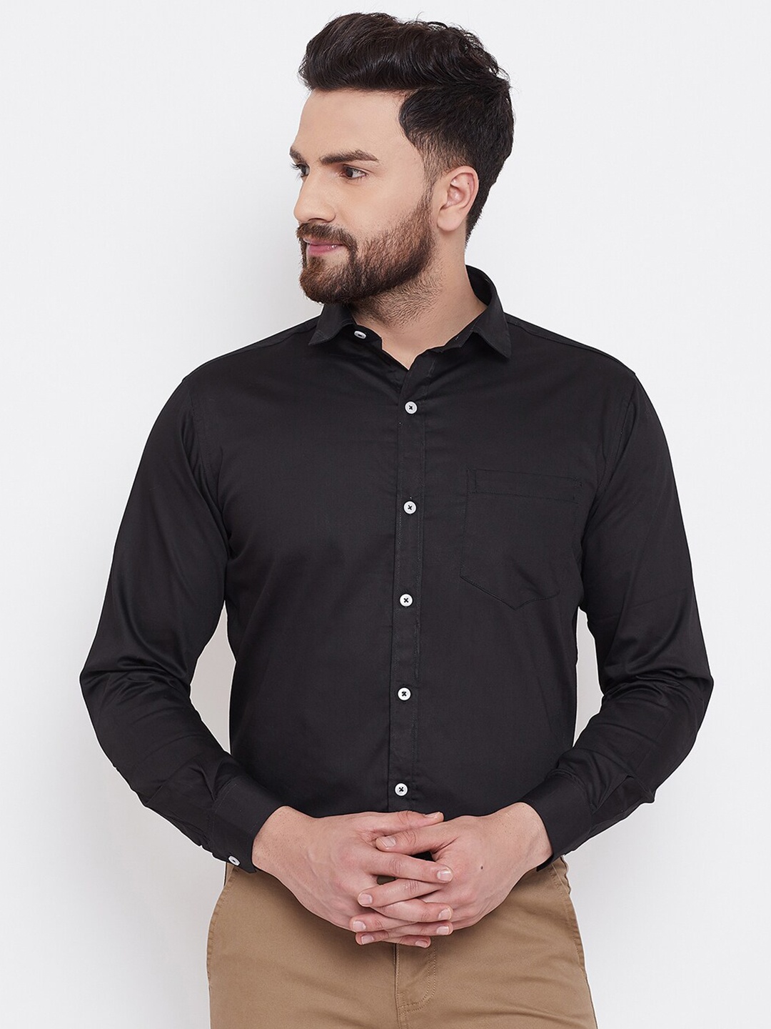 

D Kumar Men Black Standard Cotton Formal Shirt