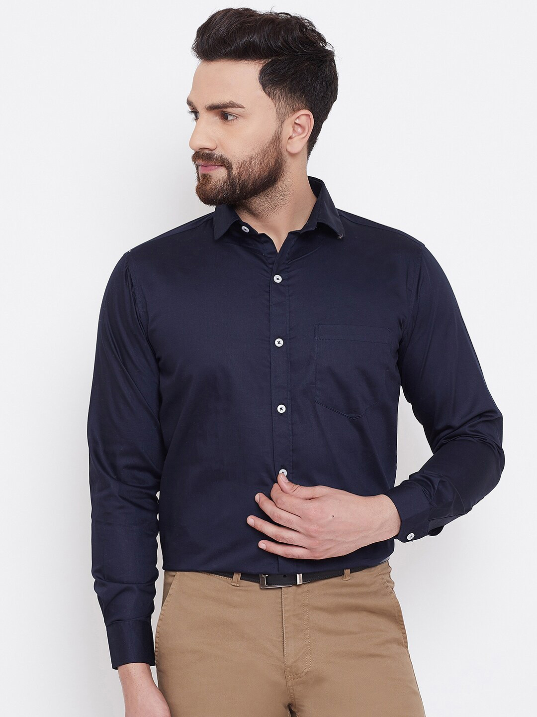 

D Kumar Men Navy Blue Standard Cotton Formal Shirt