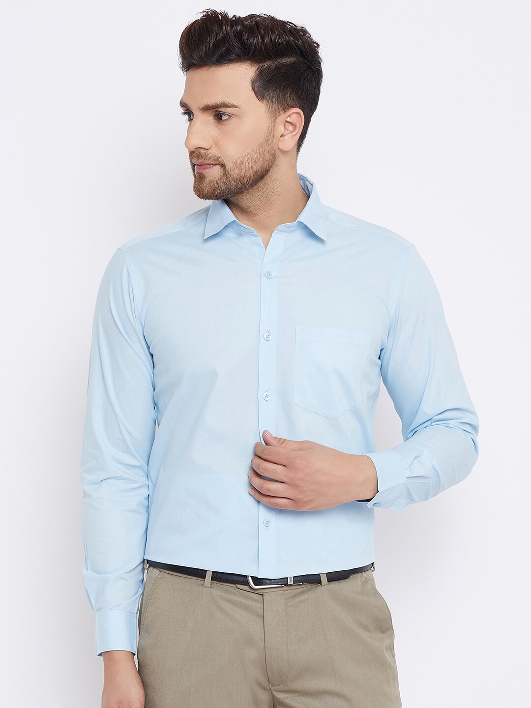 

D Kumar Men Blue Standard Cotton Formal Shirt