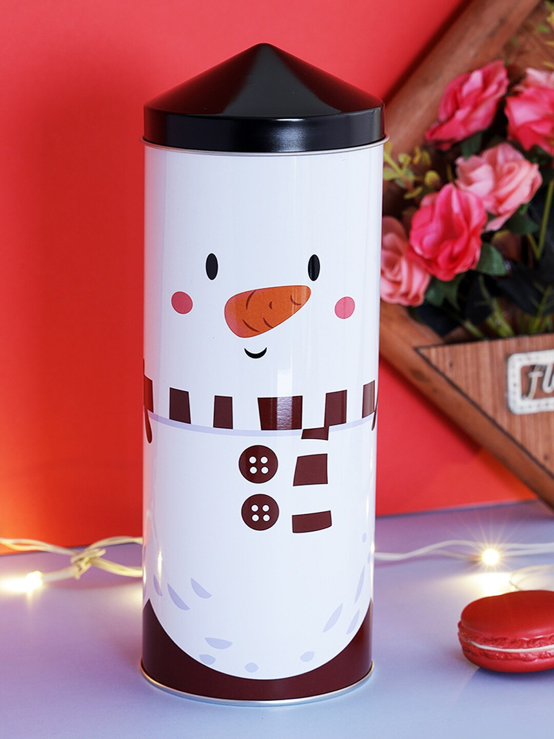 

A Vintage Affair- Home Decor White & Red Snowman Trinket Tower