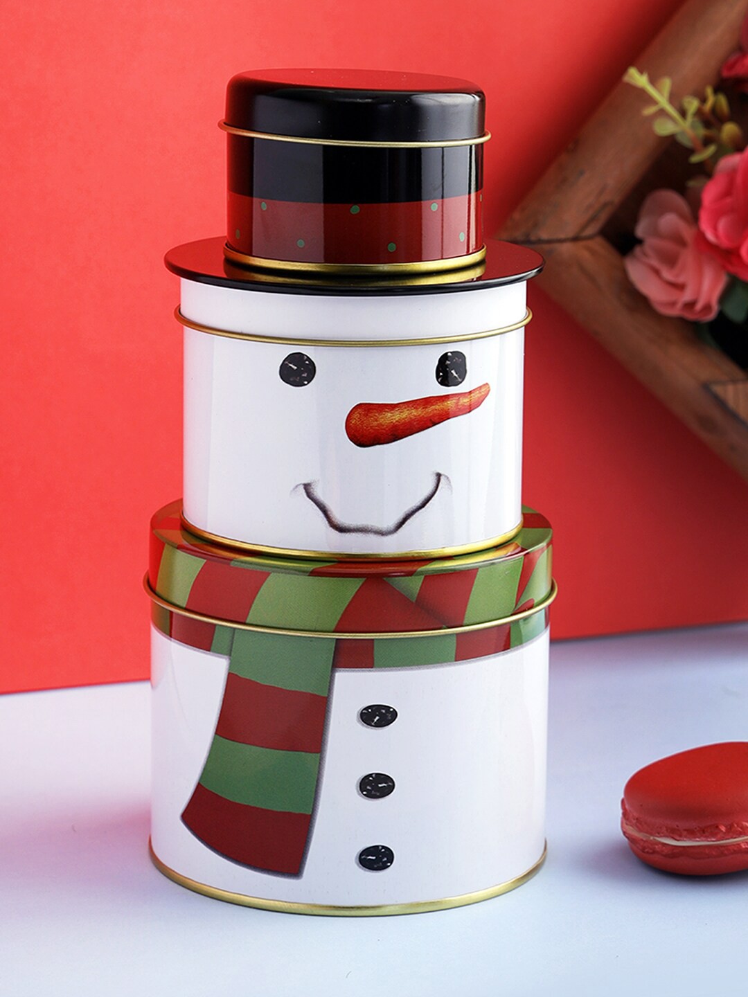 

A Vintage Affair- Home Decor White Tall Snowman Kitchen Storage Box