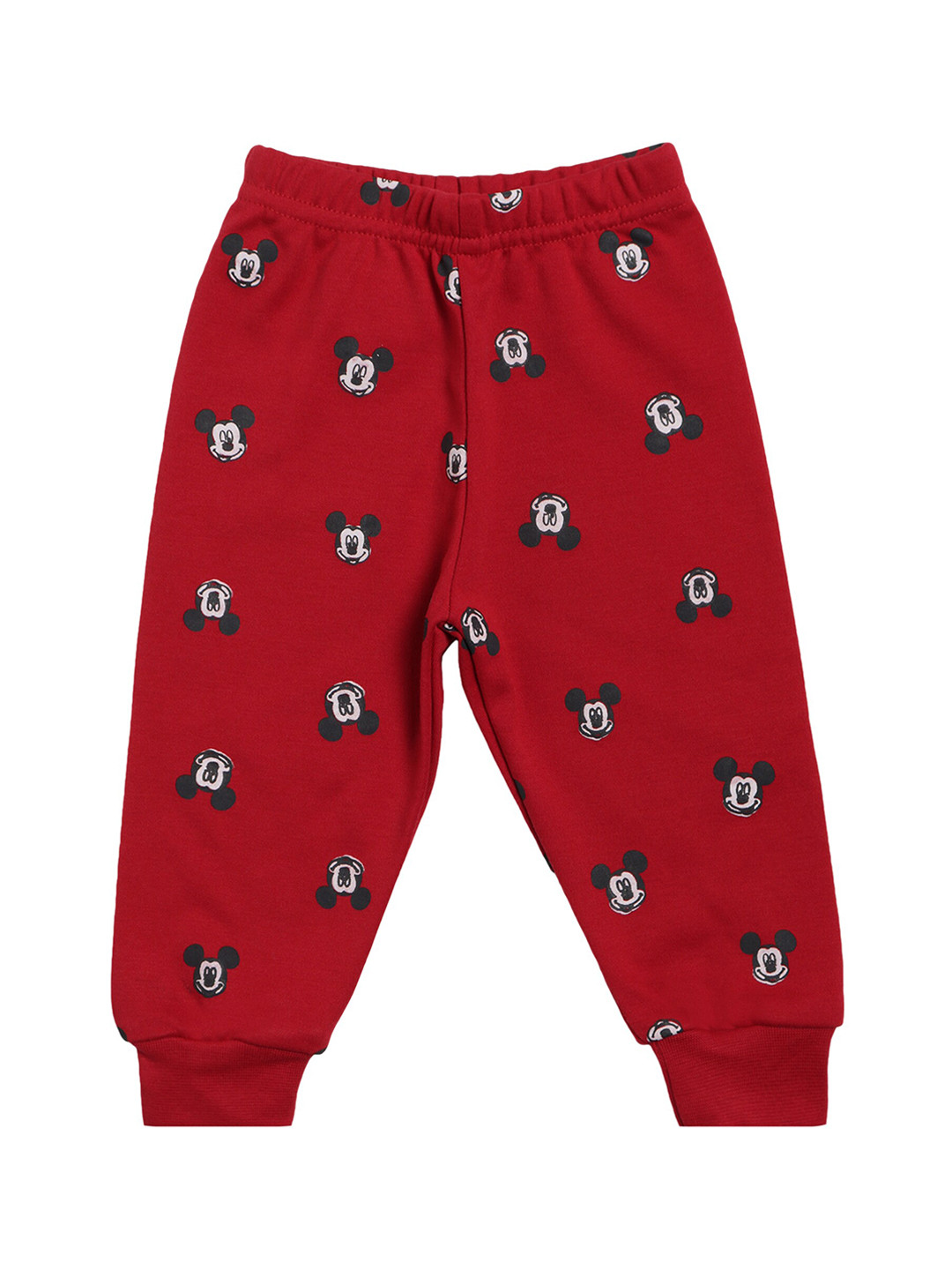 

Bodycare Kids Boys Maroon & White Mickey Mouse Printed Cotton Joggers