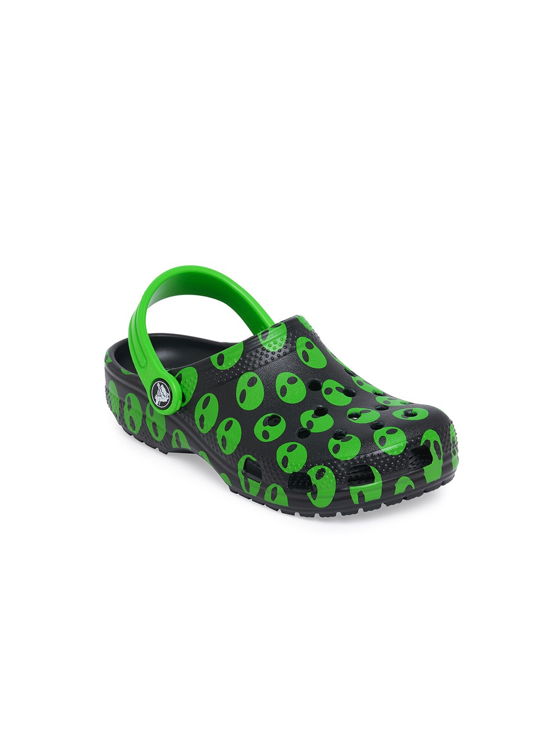 

Crocs Unisex Kids Black & Green Printed Classic Clogs