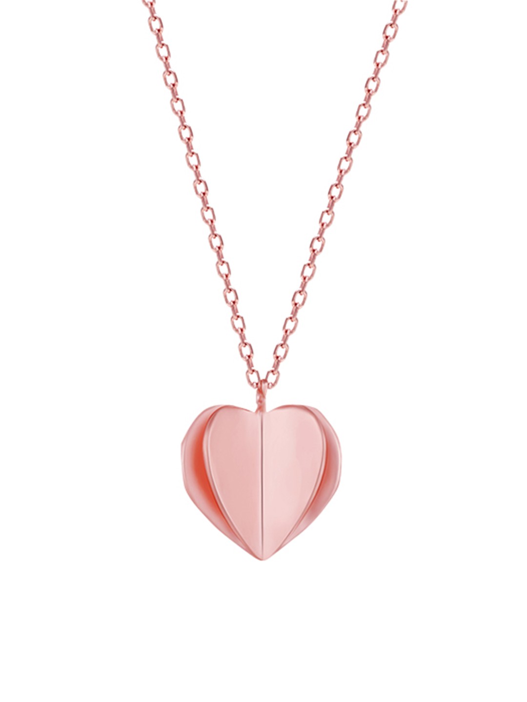 

GIVA 925 Sterling Silver Rose-Gold Plated Heart Chute Shaped Pendant With Chain