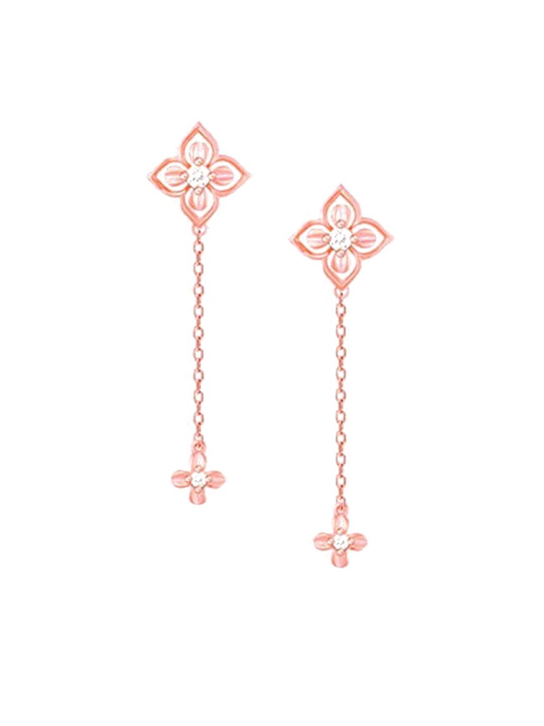 

GIVA 925 Sterling Silver Rose Gold Plated Artsy Floral Danglers