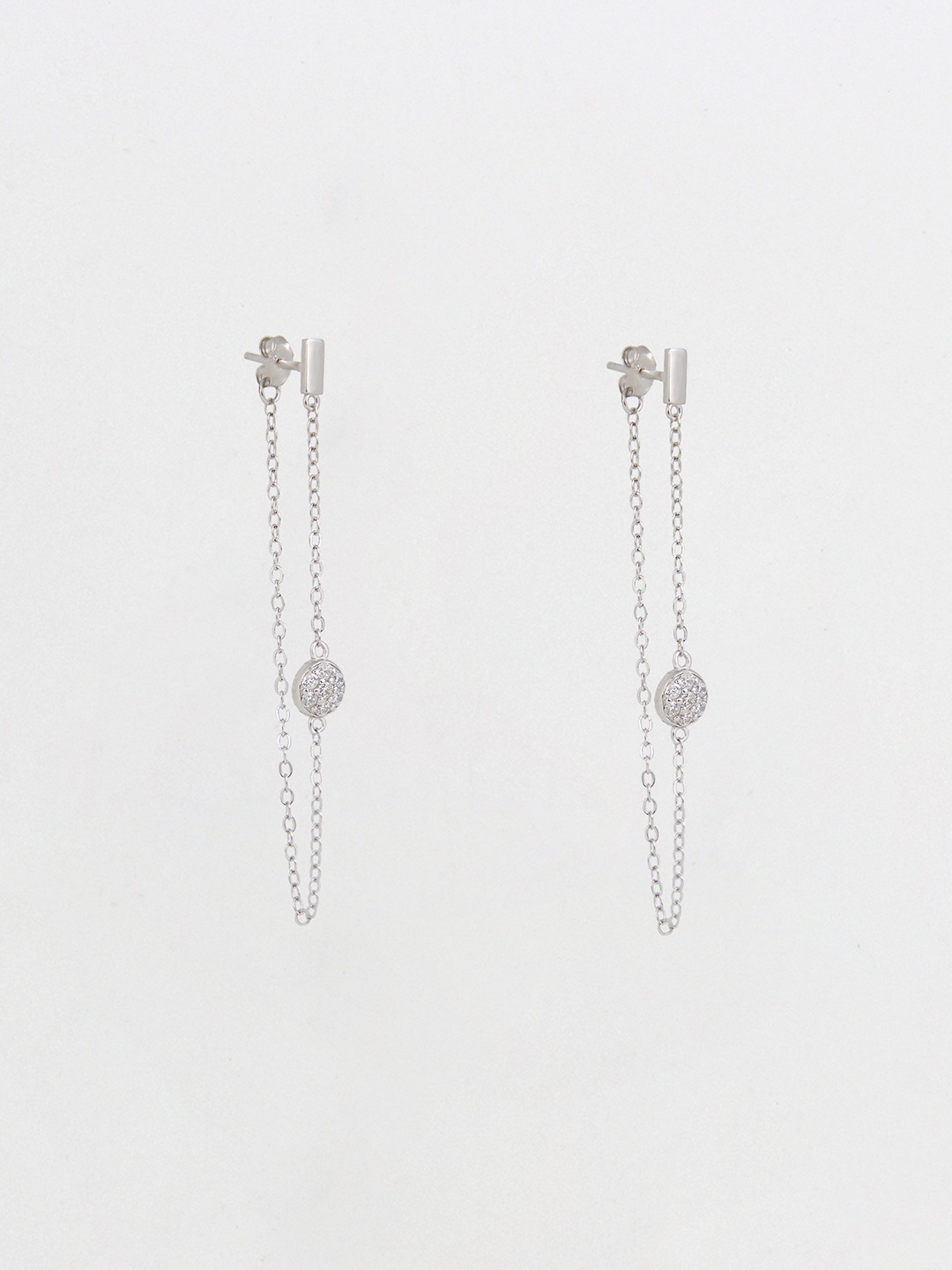 

GIVA 925 Sterling Silver Rhodium Plated Zircon Chain Earrings