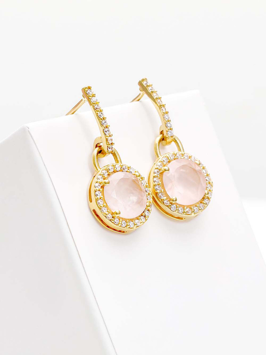 

GIVA Gold-Toned Contemporary Studs Earrings