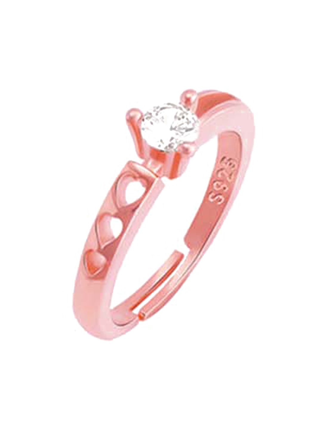 

GIVA Rose-Gold-Plated & White CZ-Studded Bliss Finger Ring