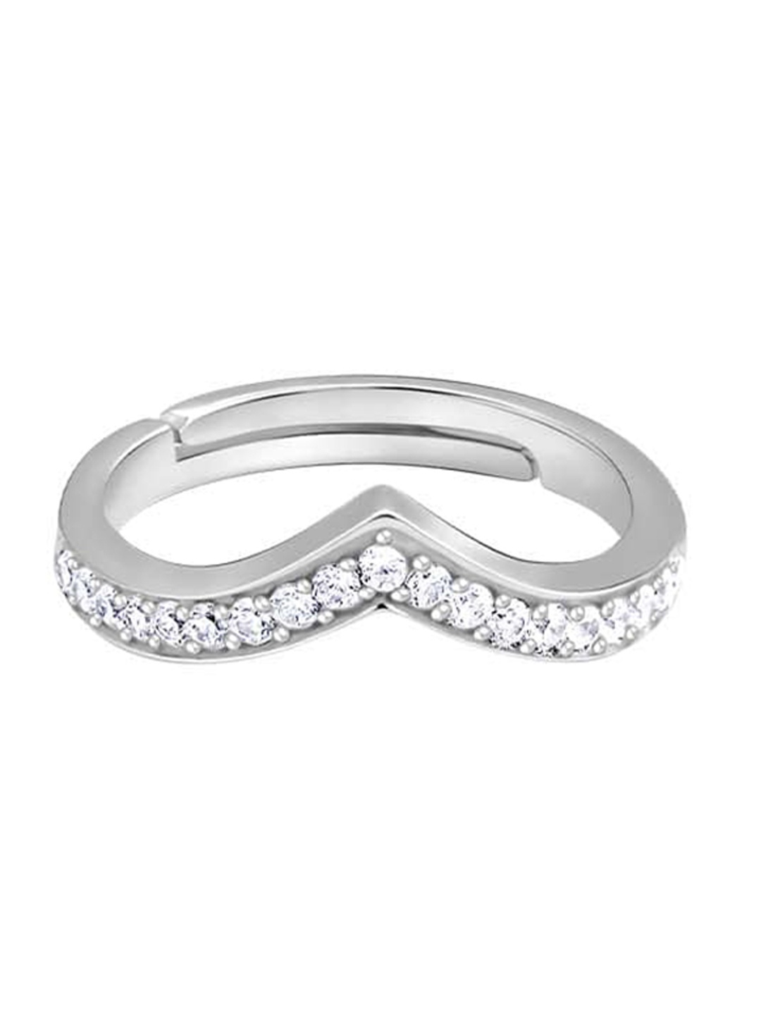

GIVA 925 Sterling Silver Rhodium Plated Studded Hilltop Ring