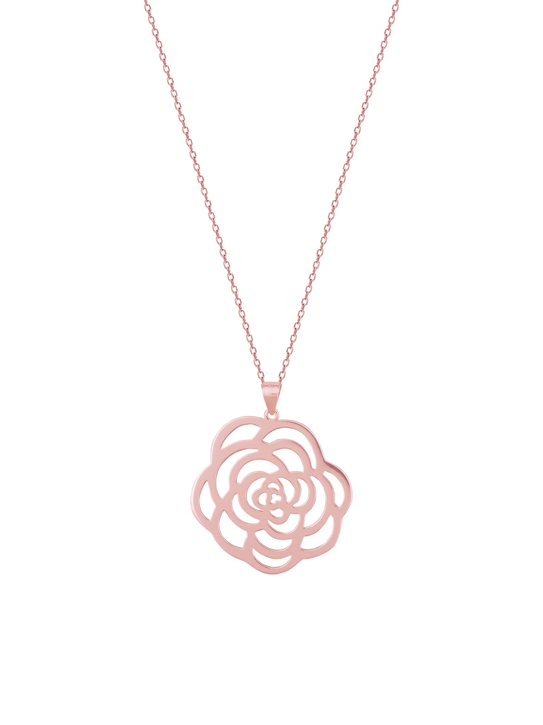 

GIVA 925 Sterling Silver Rose Gold Plated Ravishing Rose Pendant With A Link Chain