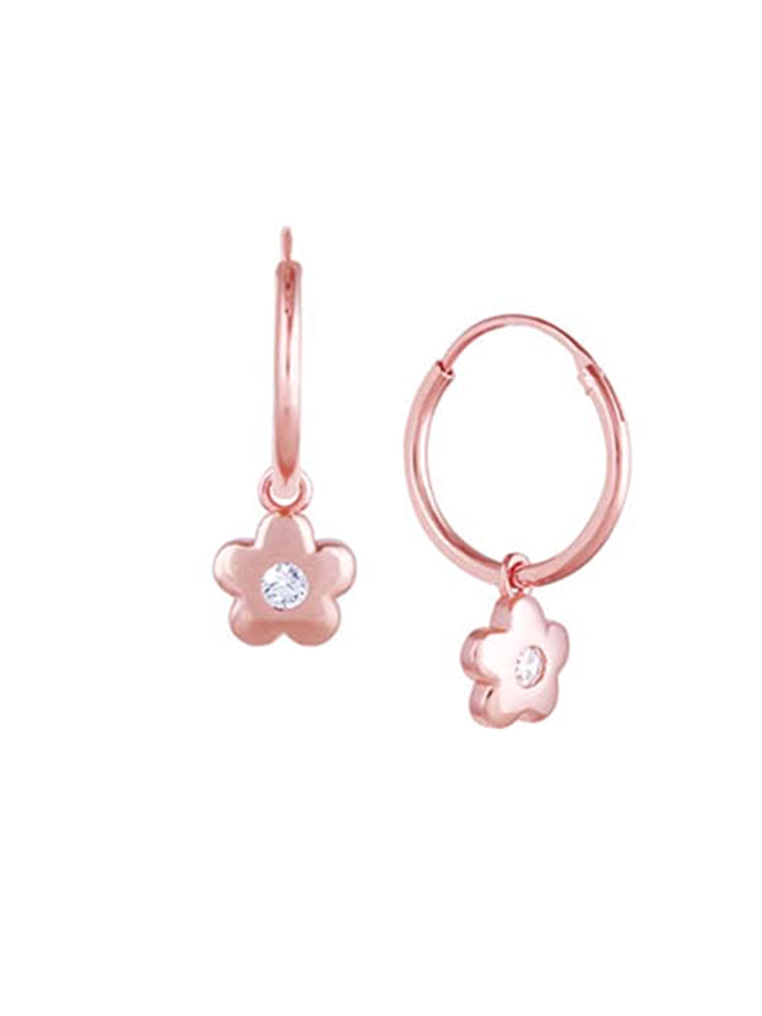 

GIVA 925 Sterling Silver Rose Gold Plated Floral Hoop Earrings