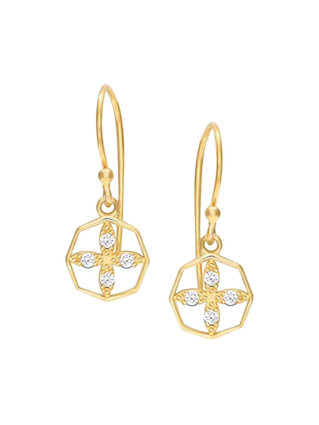 

GIVA 925 Sterling Silver 18k Gold Plated Cross Mesh Earrings