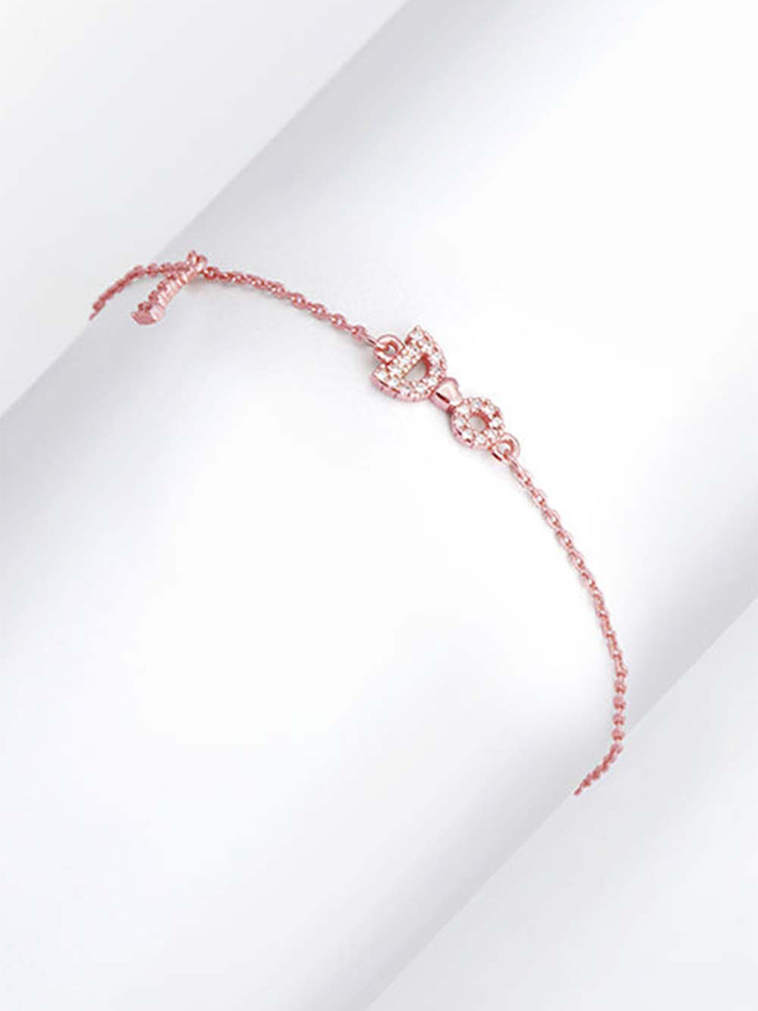 

GIVA 925 Sterling Silver Rose Gold Plated Adjustable I Do Bracelet