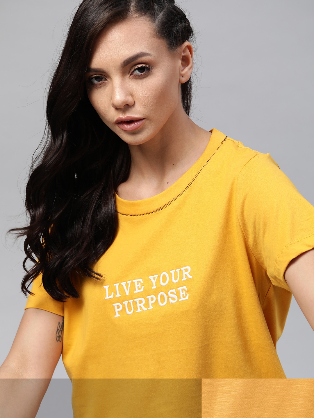 

Roadster Women Pack of 2 Yellow Solid T-shirts