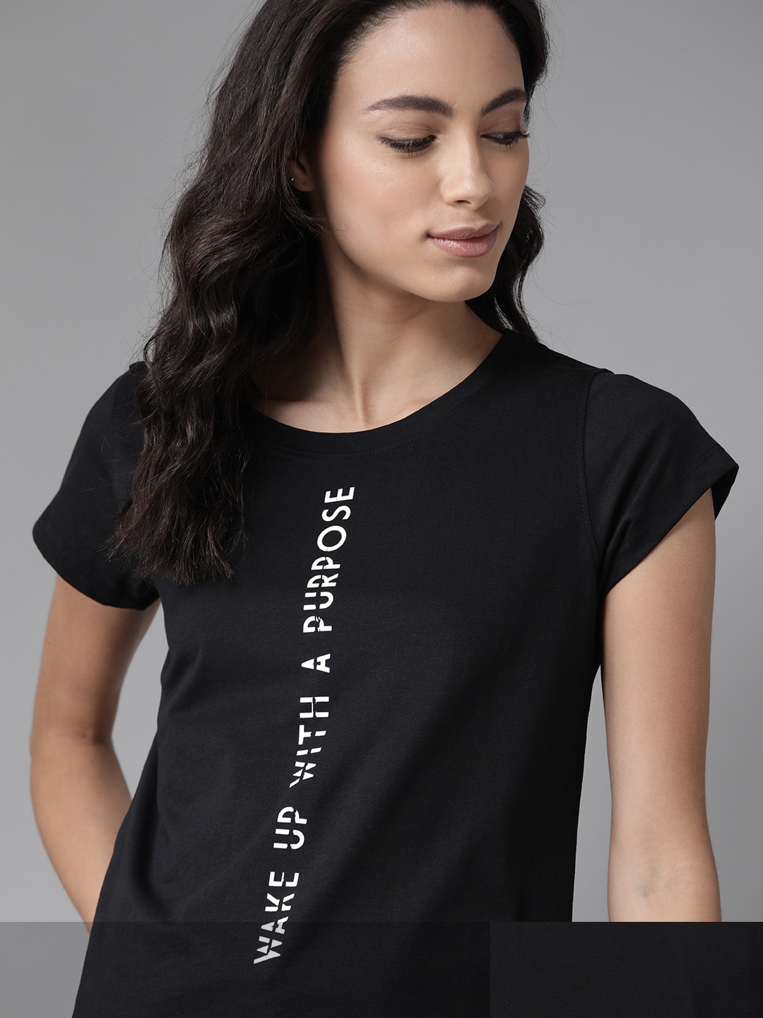 

Roadster Women Pack of 2 Pure Cotton T-shirts, Black