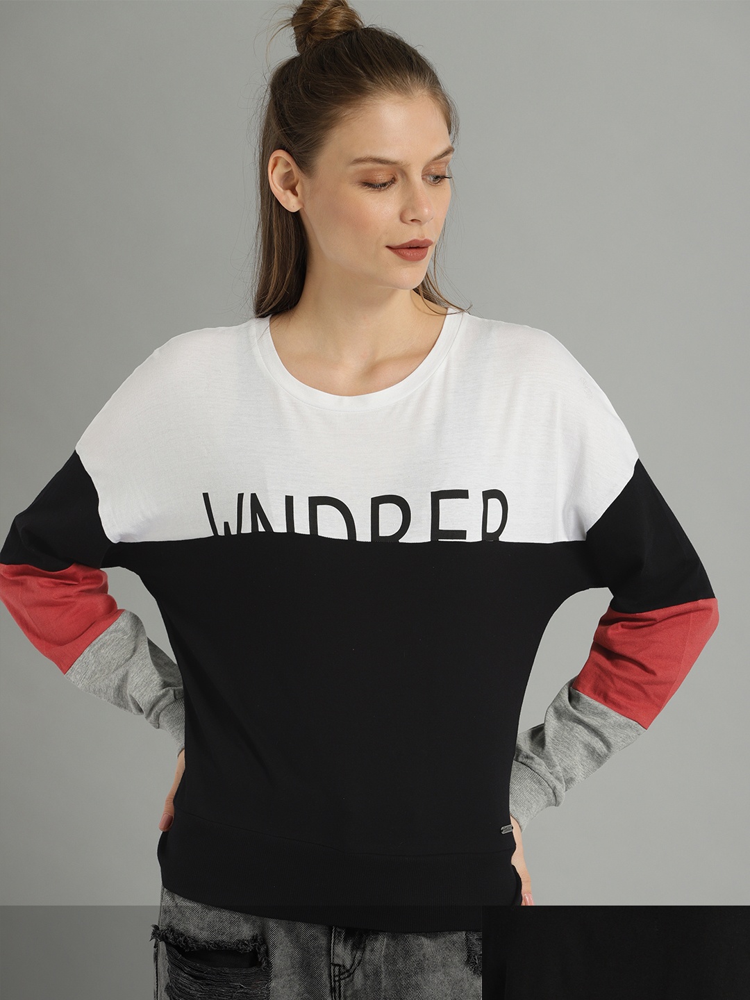 

Roadster Women Pack of 2 Pure Cotton T-shirts, Black