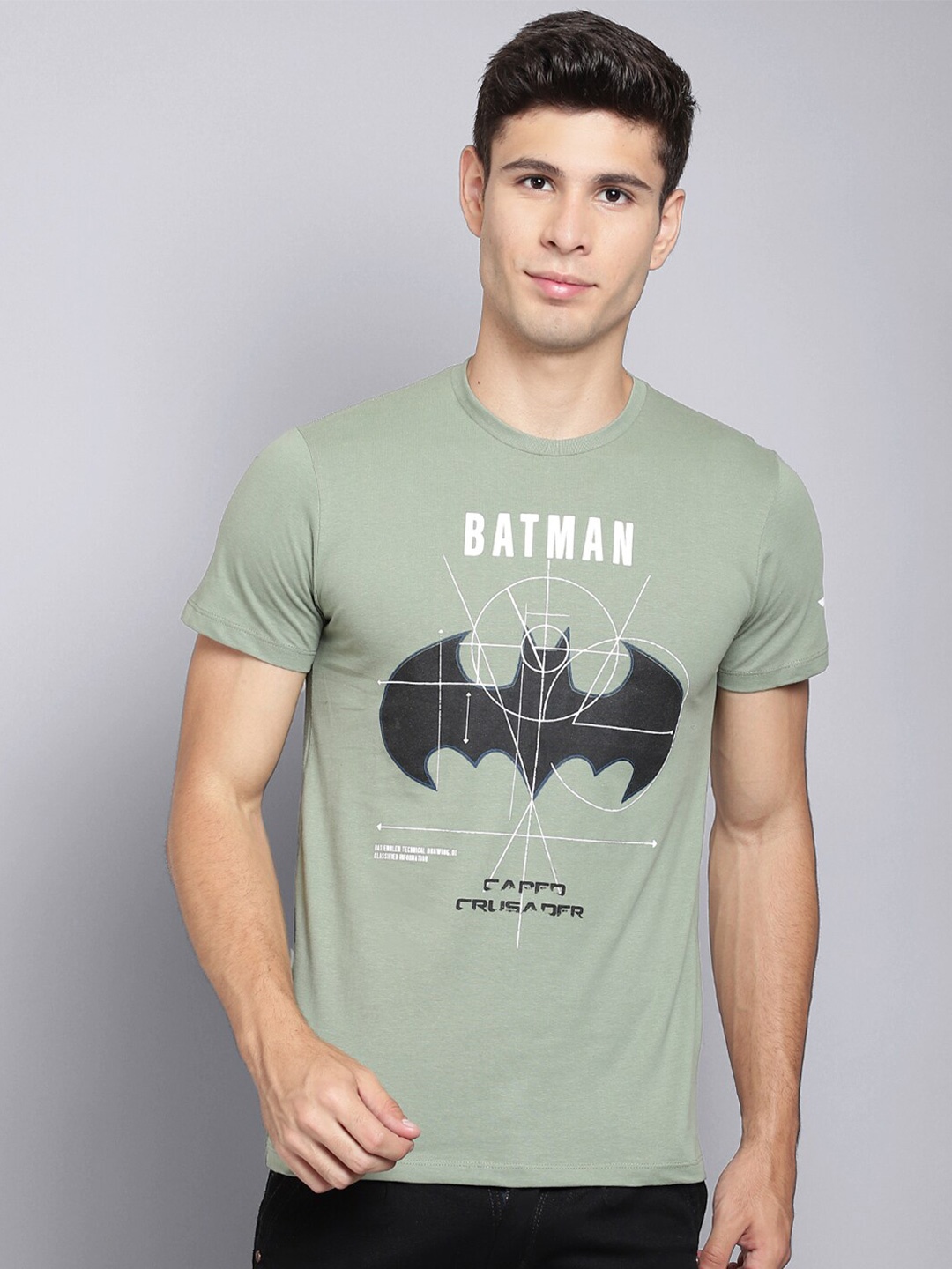 

Free Authority Men Green Typography Batman Printed T-shirt