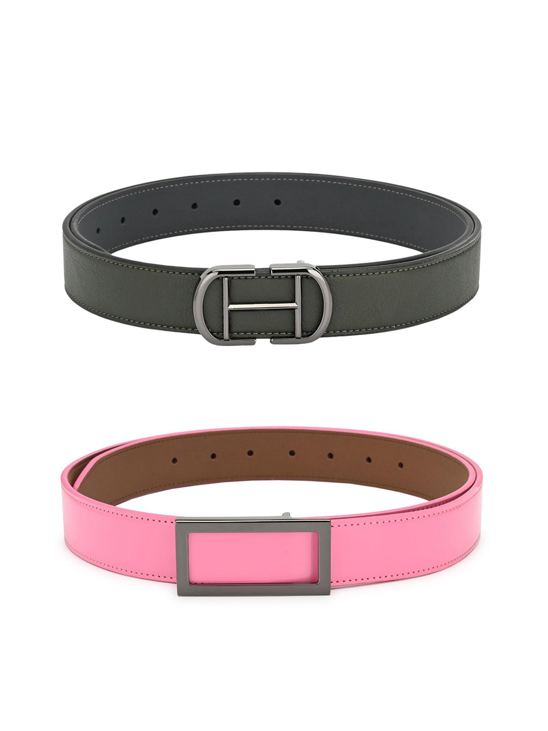 

Calvadoss Boys Set Of 2 Green & Pink Textured PU Belt