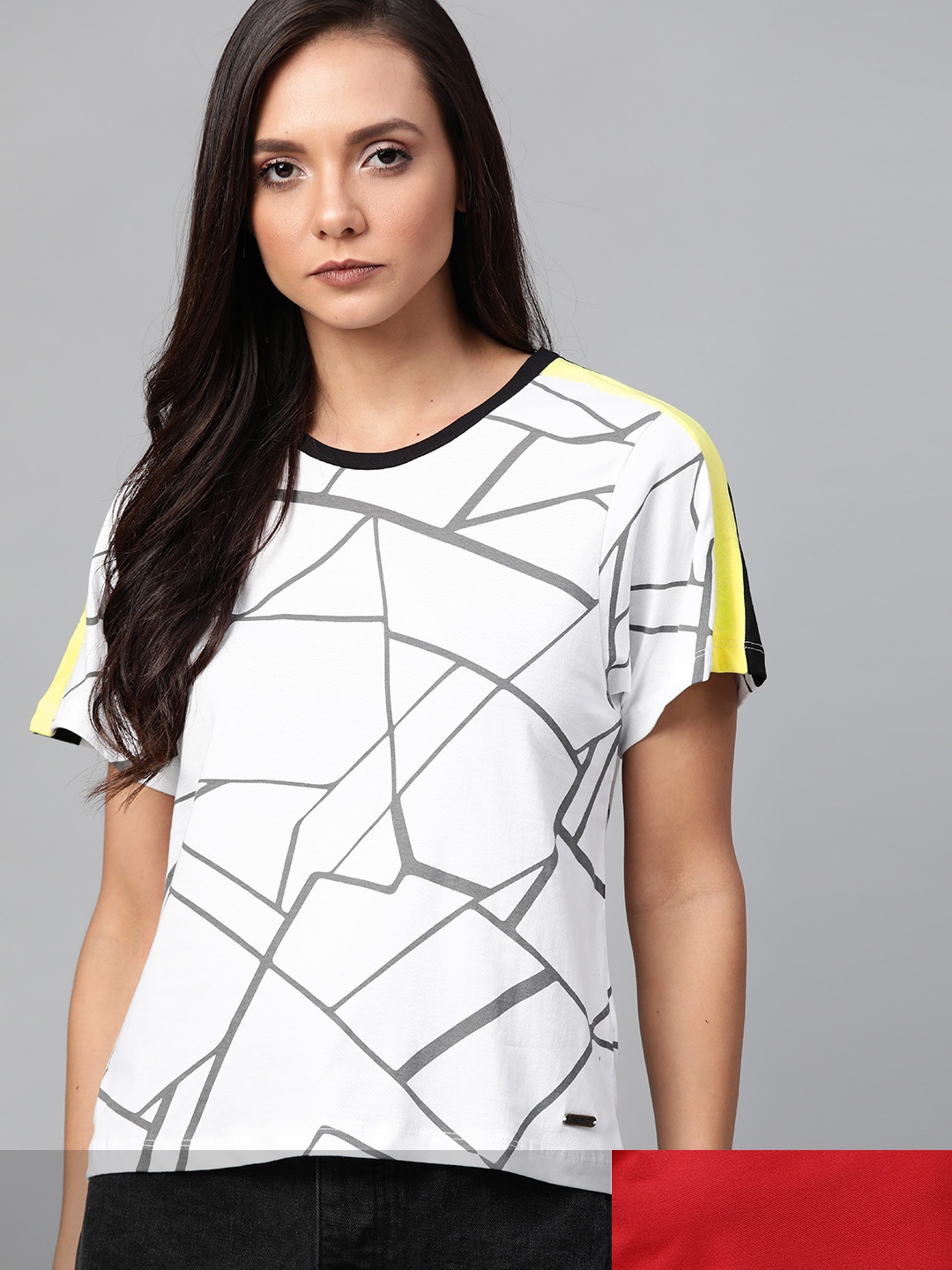 

Roadster Women Set Of 2 Pure Cotton T-shirts, White