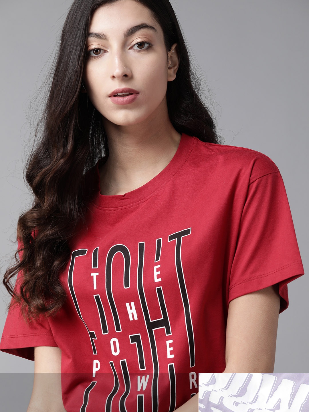 

Roadster Women Pack of 2 Printed T-shirts, Red