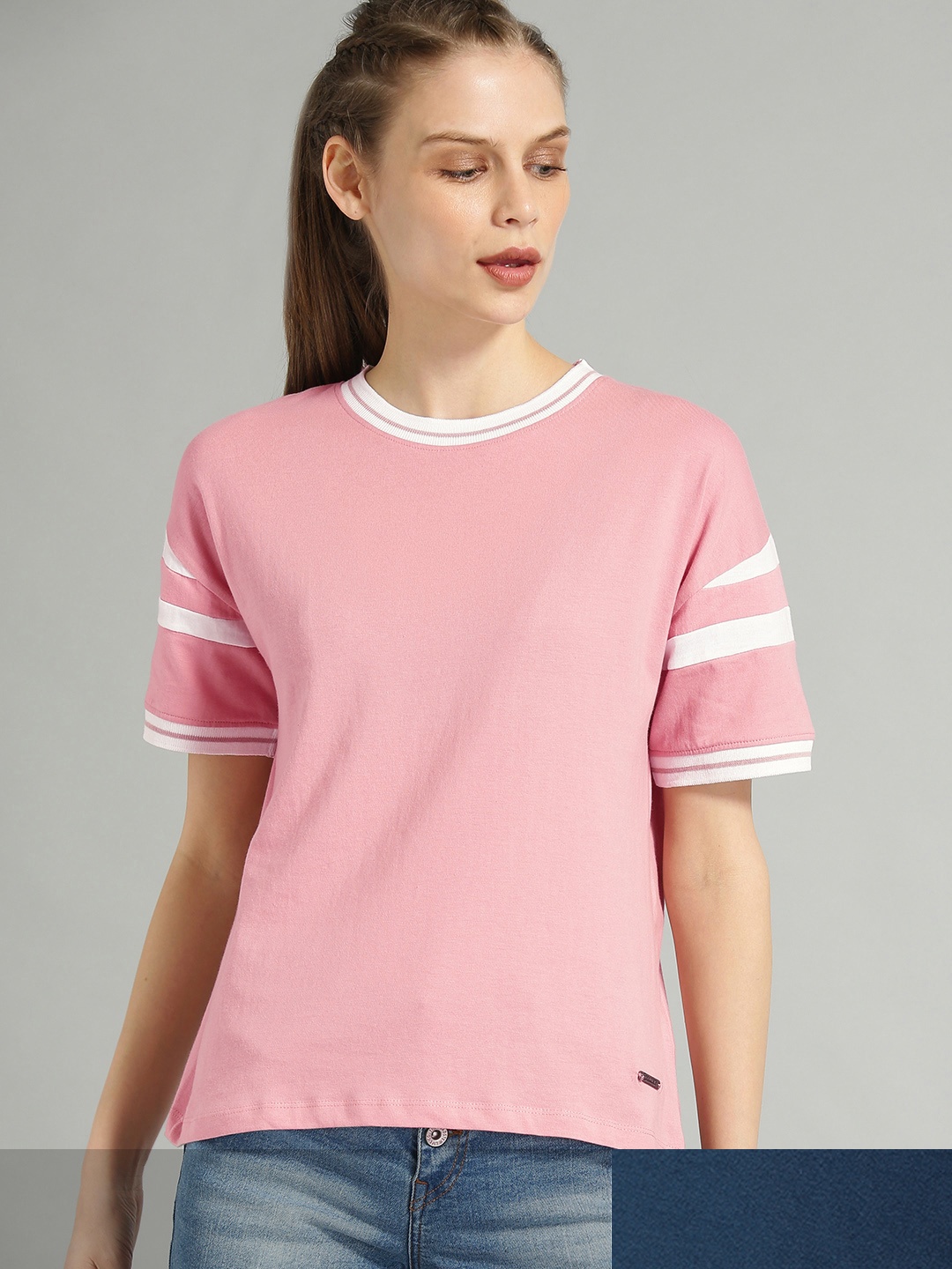 

Roadster Women Pack of 2 Pure Cotton Tshirts, Pink