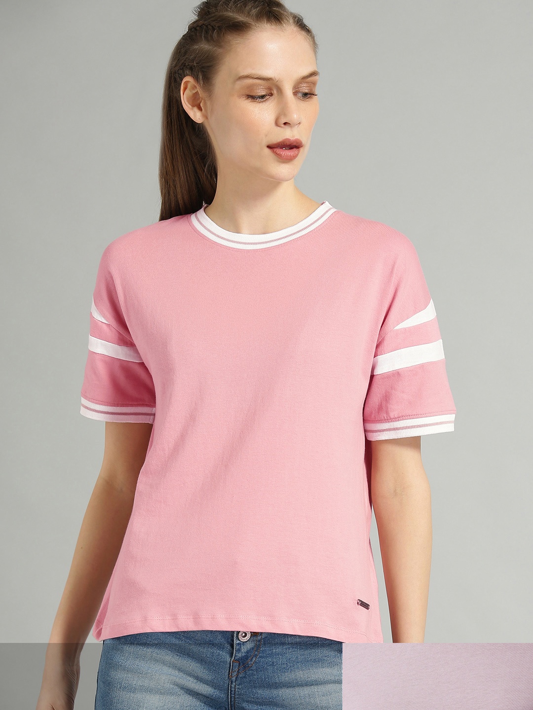 

Roadster Women Pack of 2 Pure Cotton Tshirts, Pink