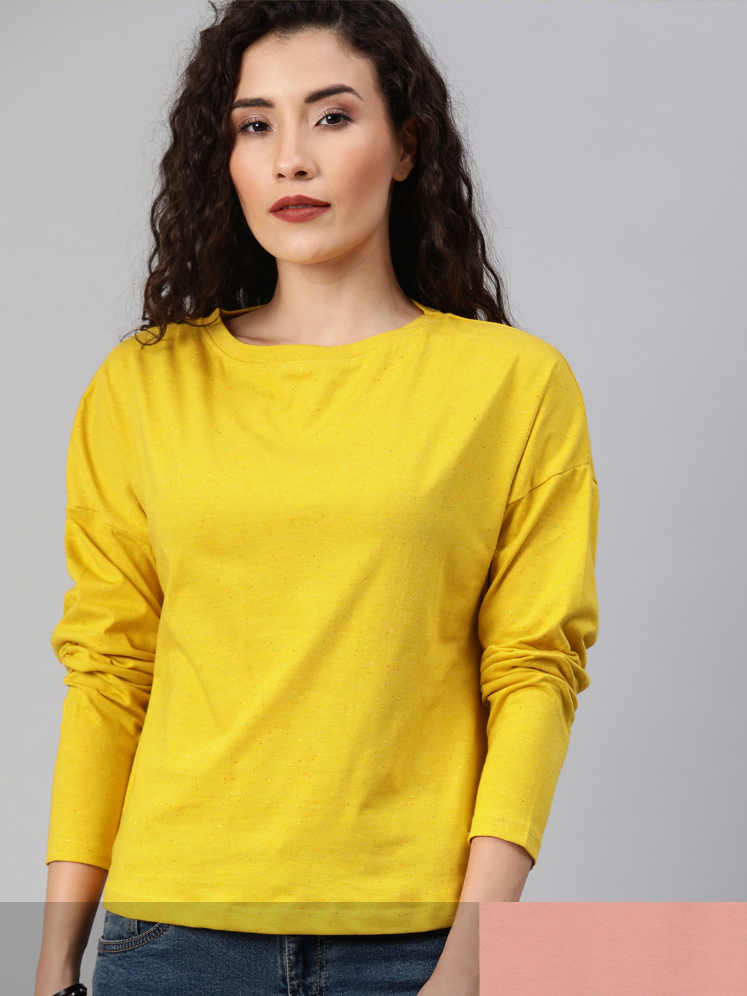 

Roadster Women Pack Of 2 Solid T-shirts, Mustard
