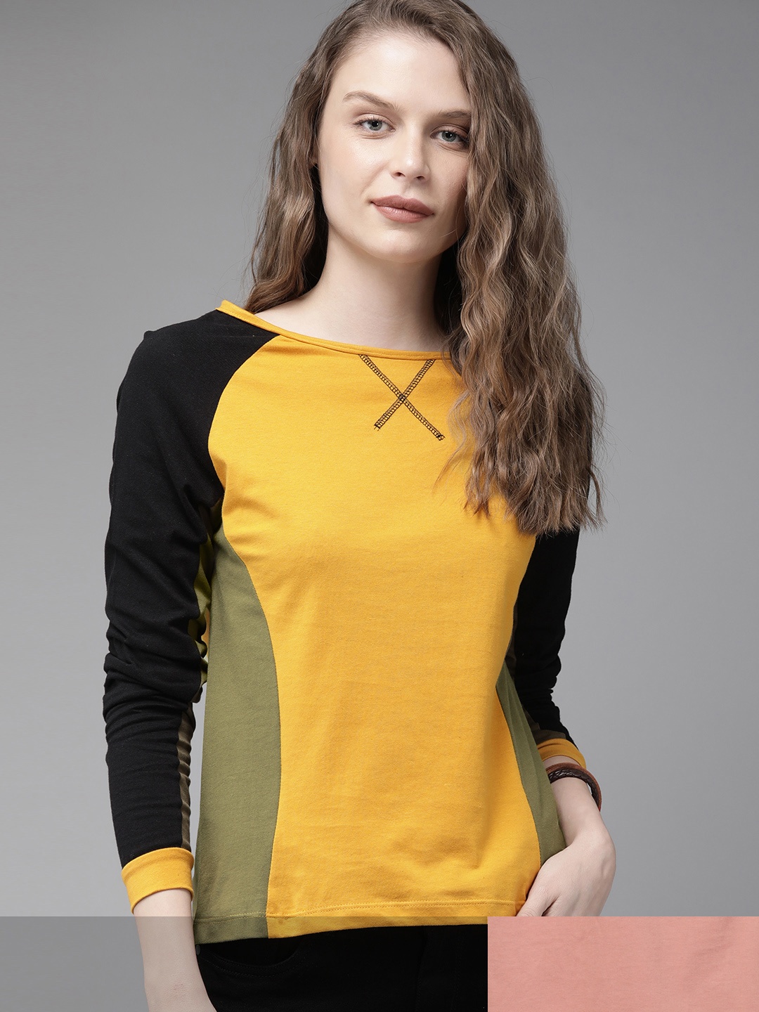 

Roadster Women Pack of 2 T-shirts, Mustard