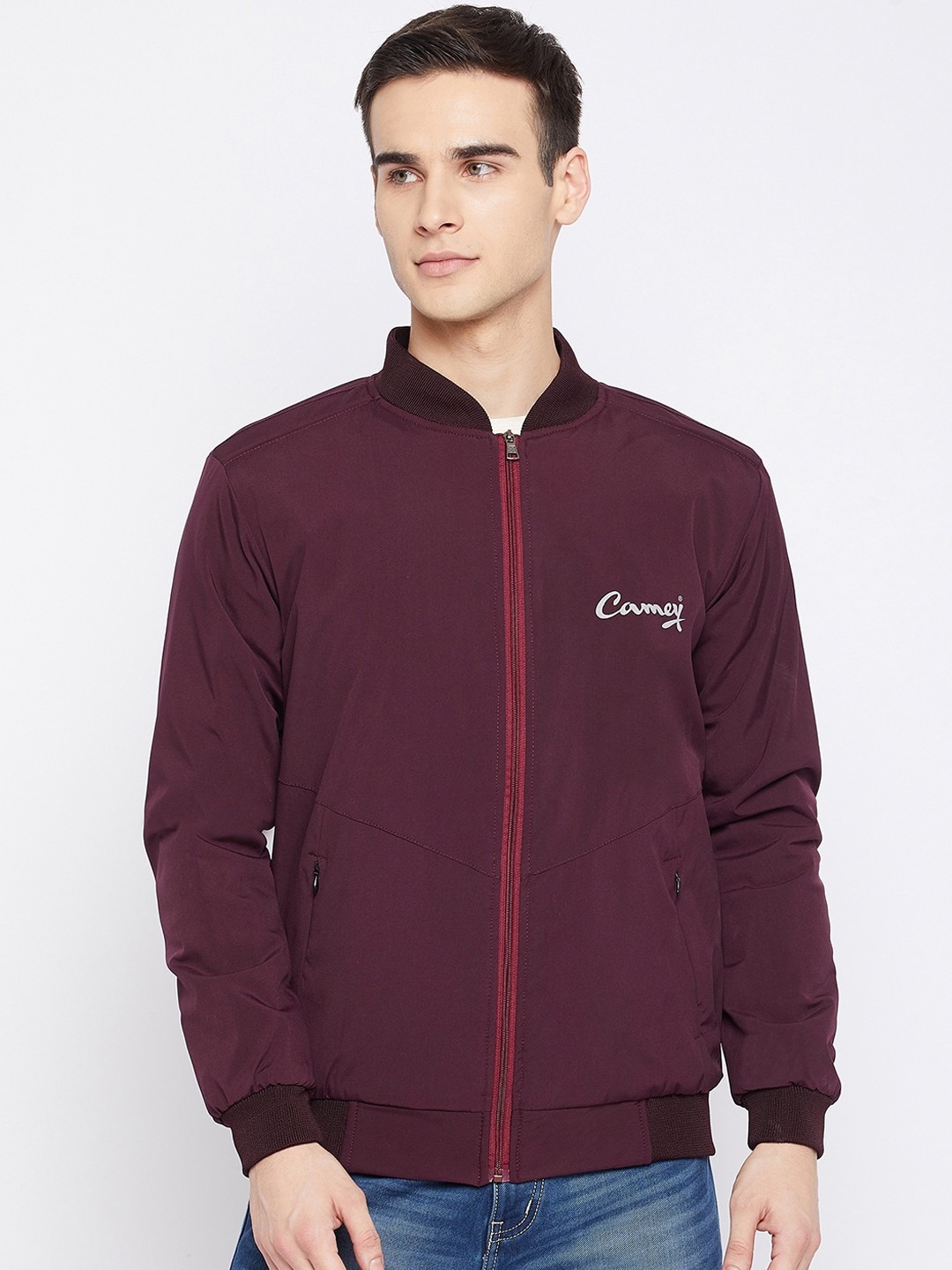 

Camey Men Brown Lightweight Bomber Jacket