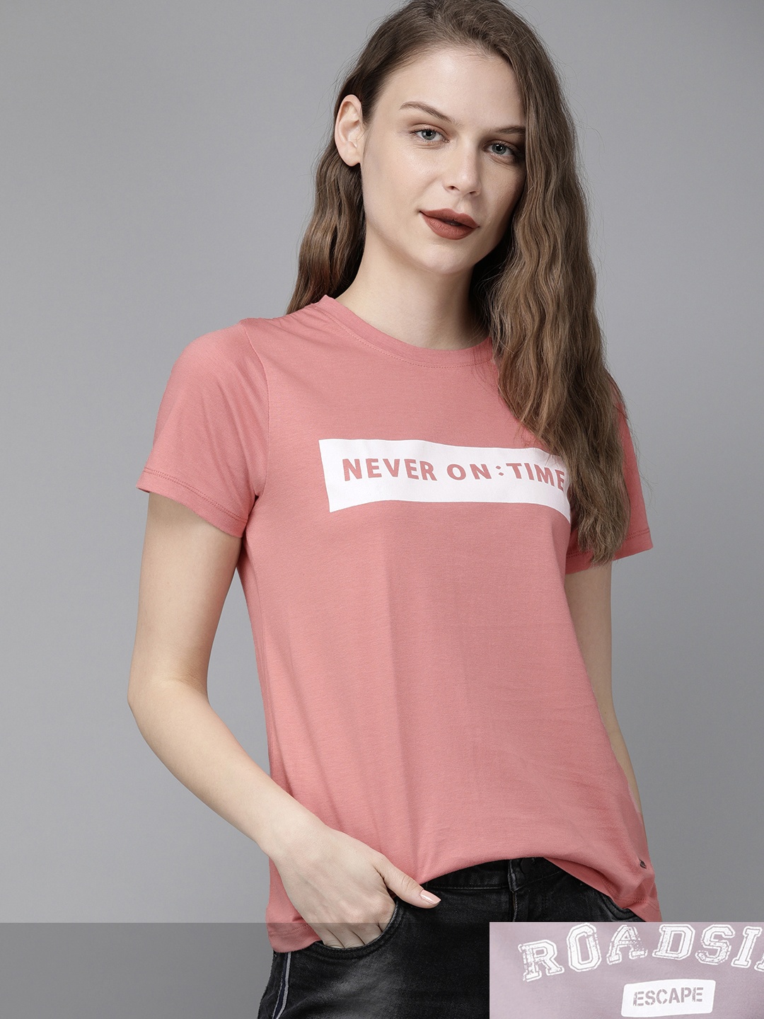 

Roadster Women Pack of 2 Pure Cotton Printed T-shirts, Lavender