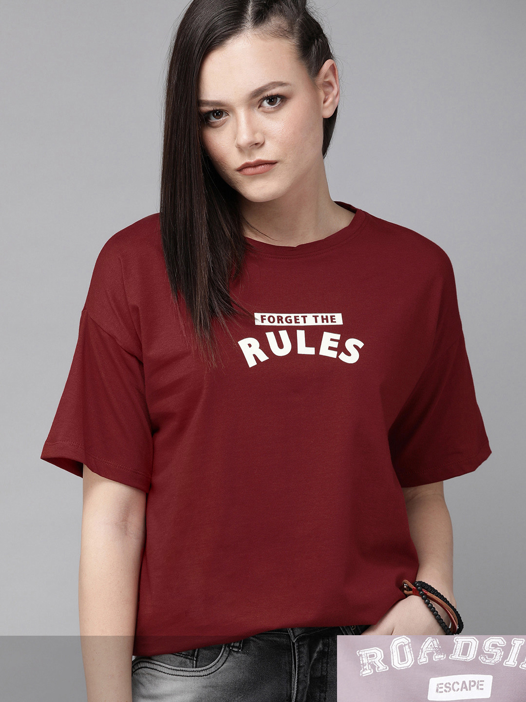 

Roadster Women Pack of 2 Pure Cotton Printed T-shirts, Lavender