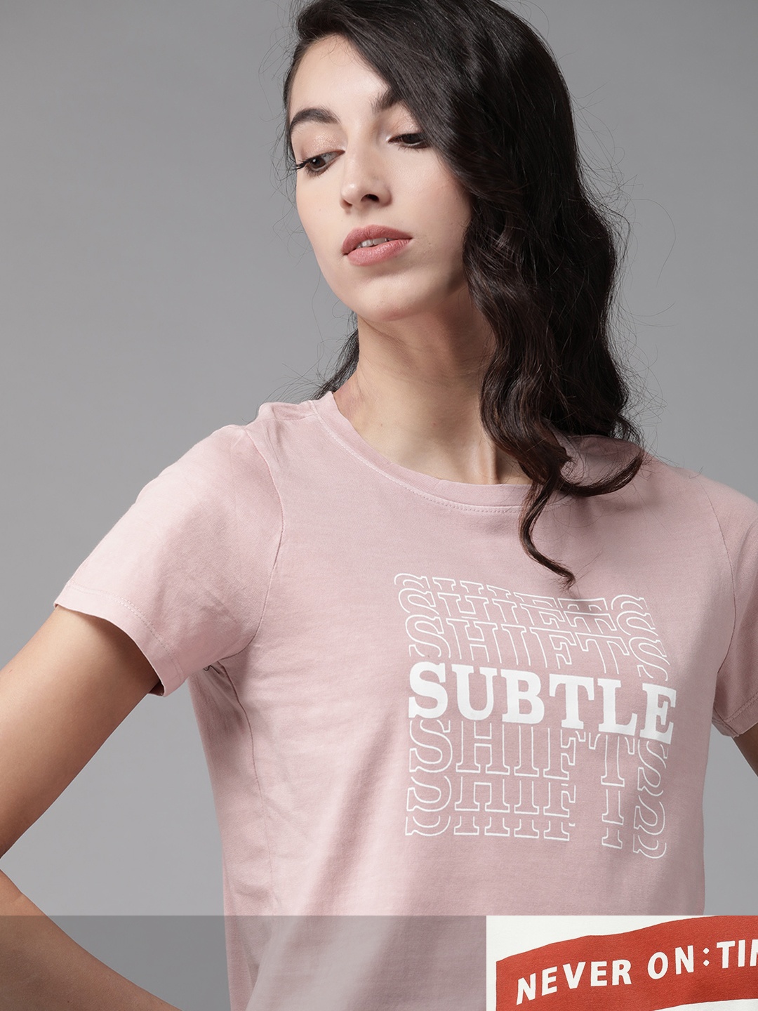 

Roadster Women Pack of 2 Cotton T-shirts, Pink