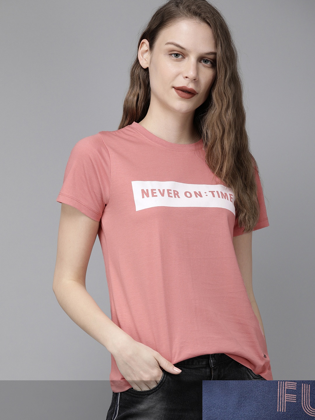 

Roadster Women Pack of 2 Cotton T-shirts, Navy blue