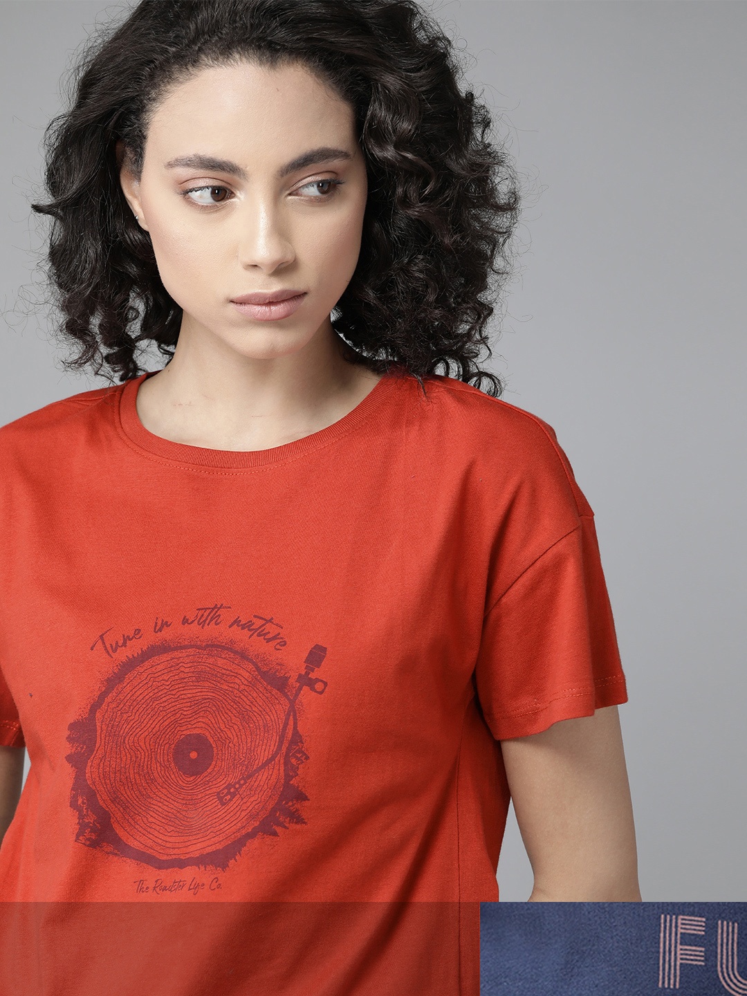 

Roadster Women Pack of 2 Cotton T-shirts, Rust